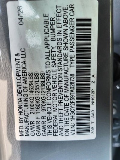 2026 Honda Accord Hybrid Sport