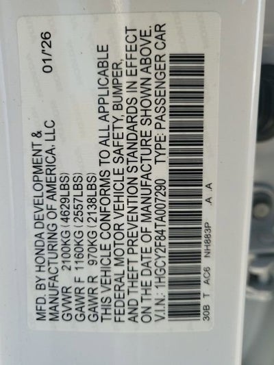 2026 Honda Accord Hybrid Touring