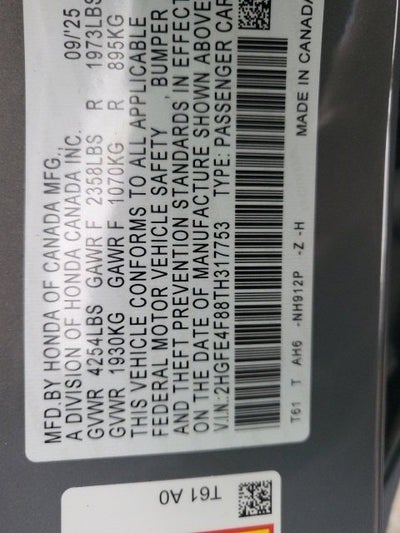 2026 Honda Civic Sedan Hybrid Sport