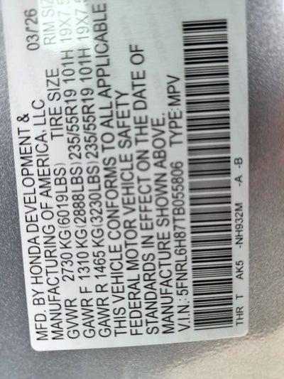 2026 Honda Odyssey Touring