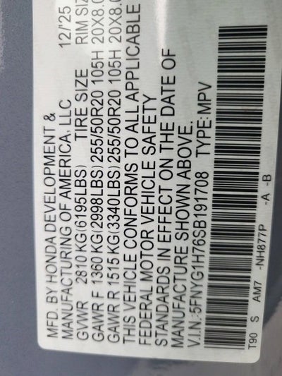 2025 Honda Pilot Touring