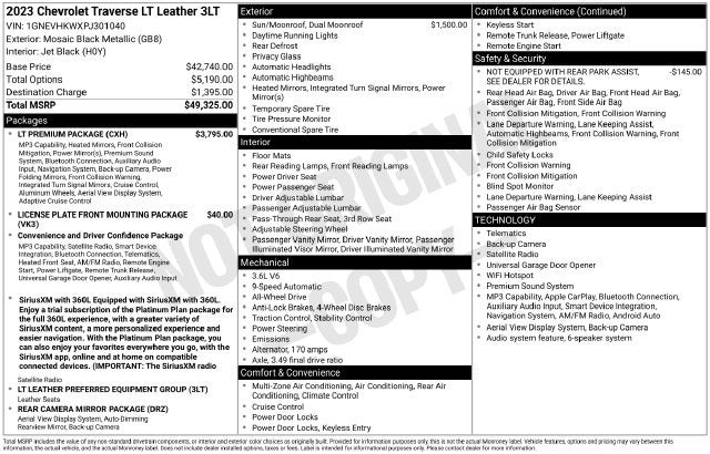 2023 Chevrolet Traverse LT Leather