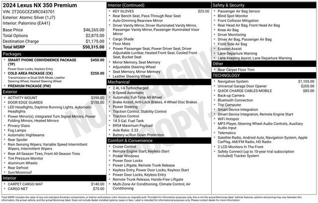 2024 Lexus NX 350 Premium