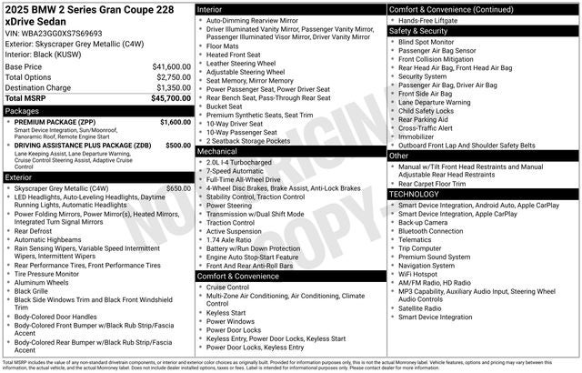 2025 BMW 2 Series 228 xDrive Gran Coupe