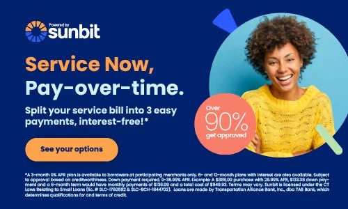 Financing on Service Repairs Now Available!