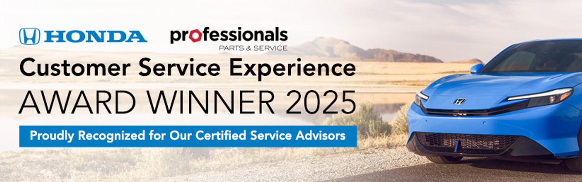 Honda Customer Service Experience Award Winner for 2025